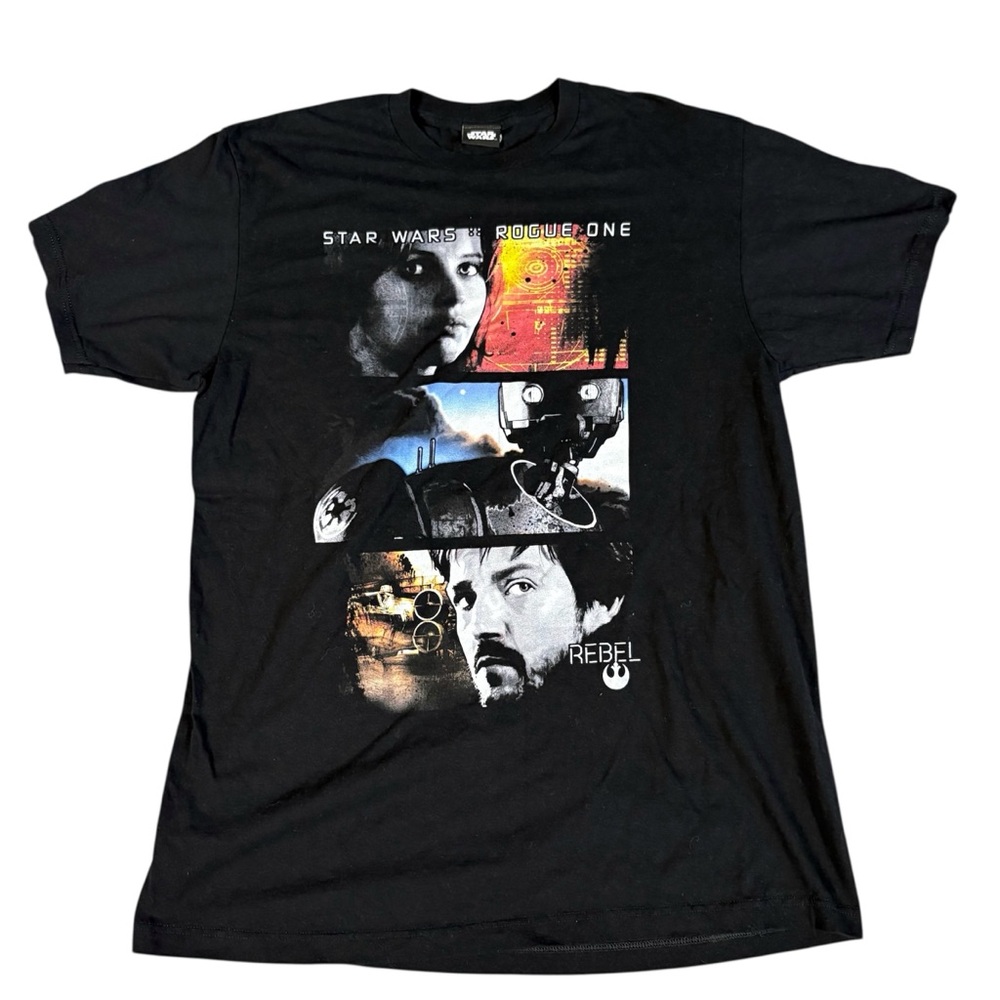 Star Wars Rogue One Rebel Hero Panels Men's Black T-Shirt Large